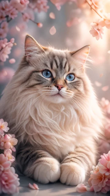 温柔猫咪梦幻手机壁纸