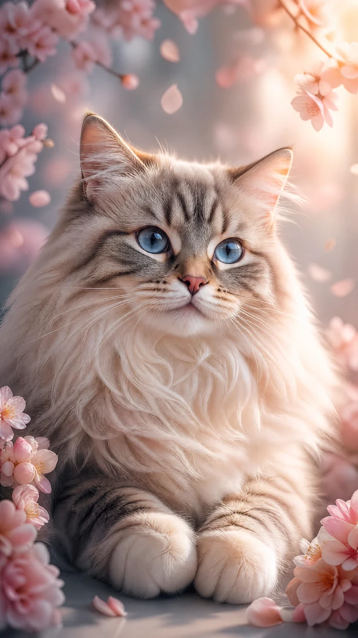 温柔猫咪梦幻手机壁纸
