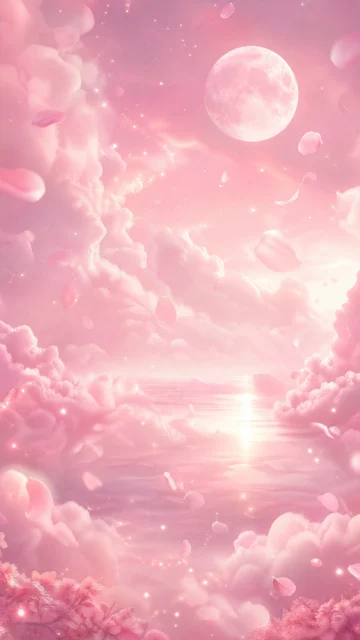 粉色梦幻云境手机壁纸