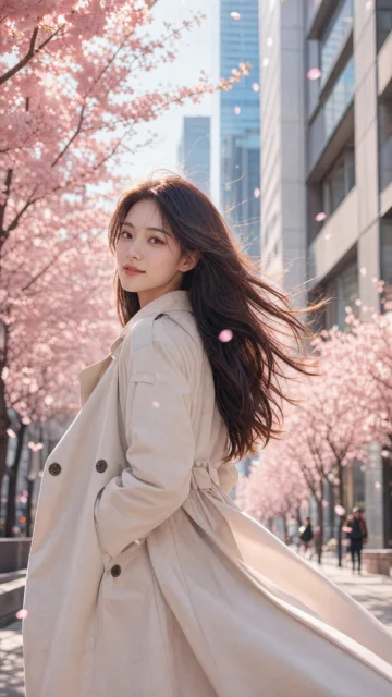 都市春日美人手机壁纸