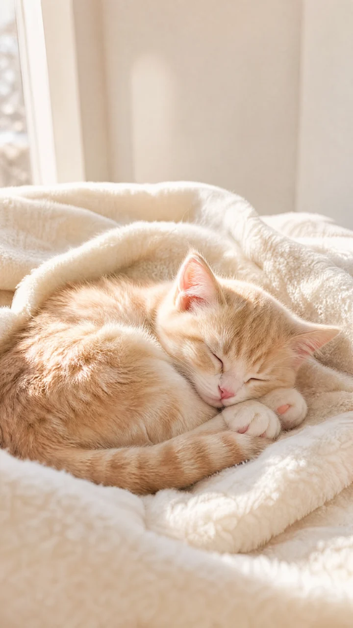 小猫午睡写实手机壁纸