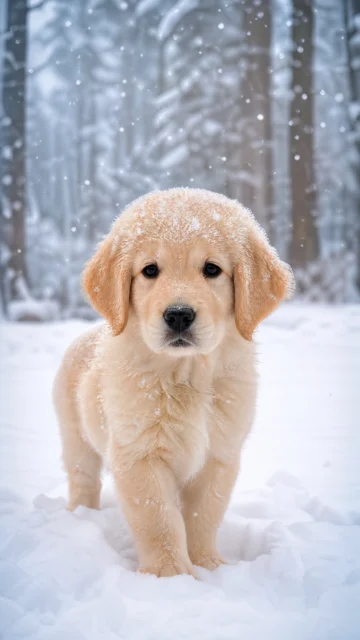 狗狗雪地写实手机壁纸