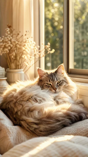 猫咪治愈系暖阳手机壁纸