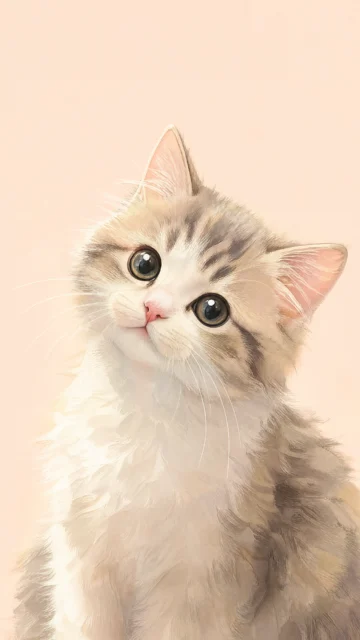 写实手绘猫咪手机壁纸