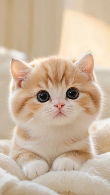 圆脸小猫写实手机壁纸