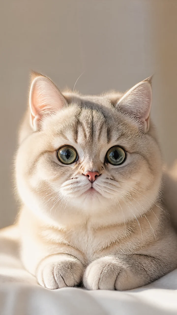 圆脸小猫写实手机壁纸