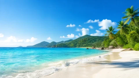 海岛沙滩晴日桌面壁纸