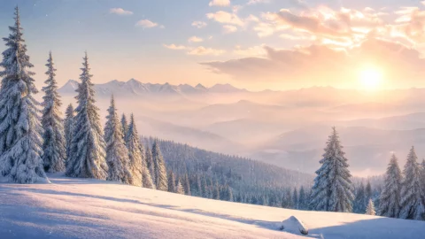 梦幻雪景桌面壁纸