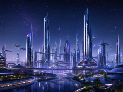 未来建筑科技城市平板壁纸