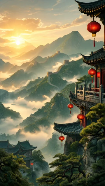 中国山河晨光手机壁纸