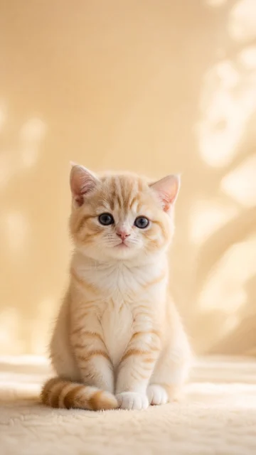 乖巧小猫暖调手机壁纸