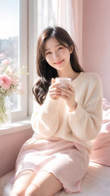 乖乖女友甜美手机壁纸