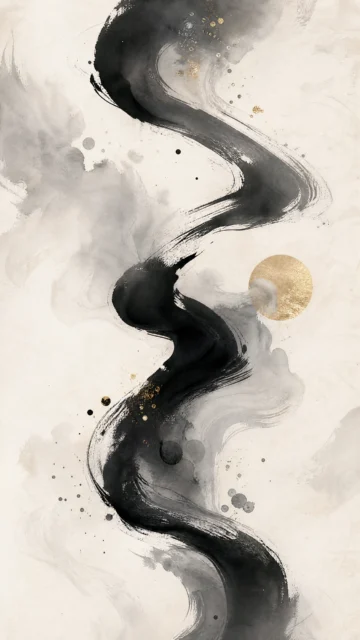 水墨书法韵律手机壁纸