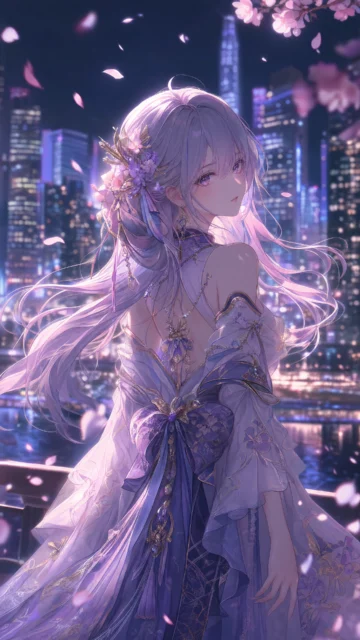 梦幻霓虹二次元角色手机壁纸