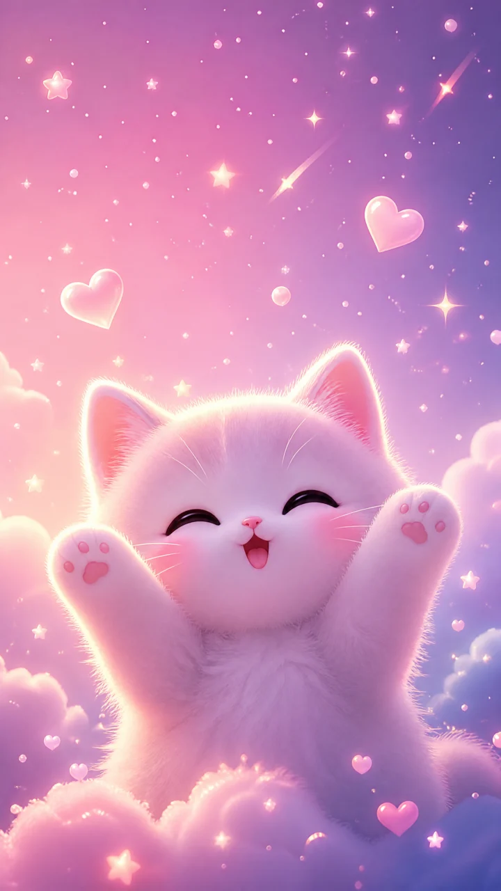 可爱猫咪表情治愈手机壁纸