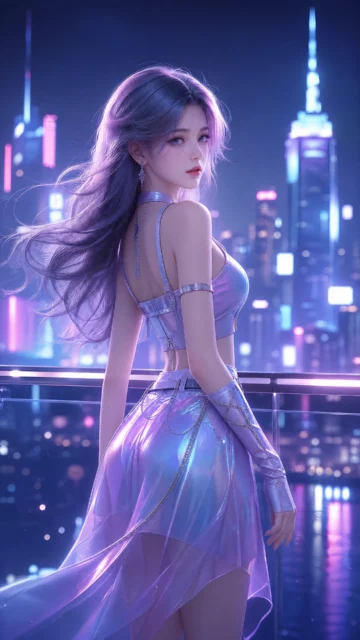 梦幻霓虹3D动漫角色手机壁纸