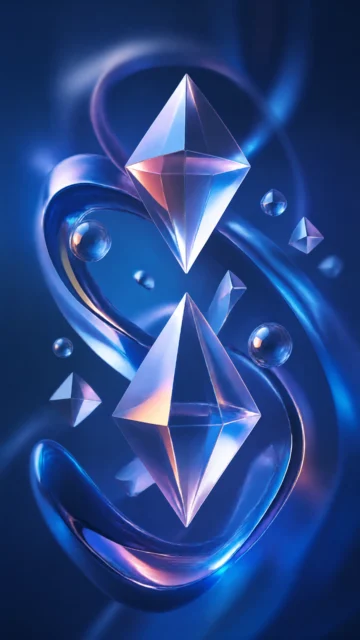 3D渲染抽象玻璃质感手机壁纸