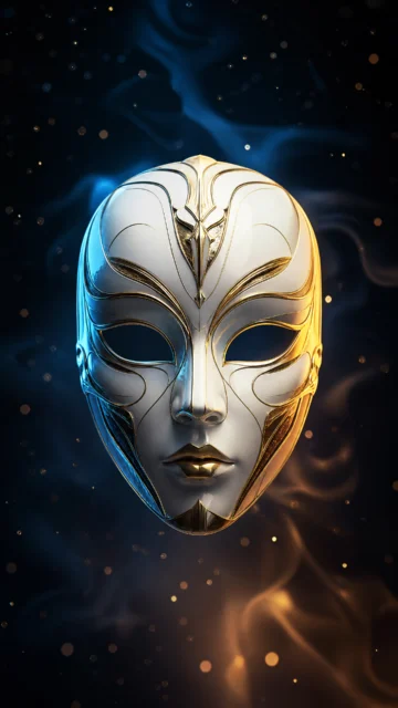 神秘未来感3D面具手机壁纸