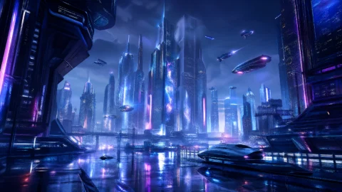 2077年未来都市桌面壁纸