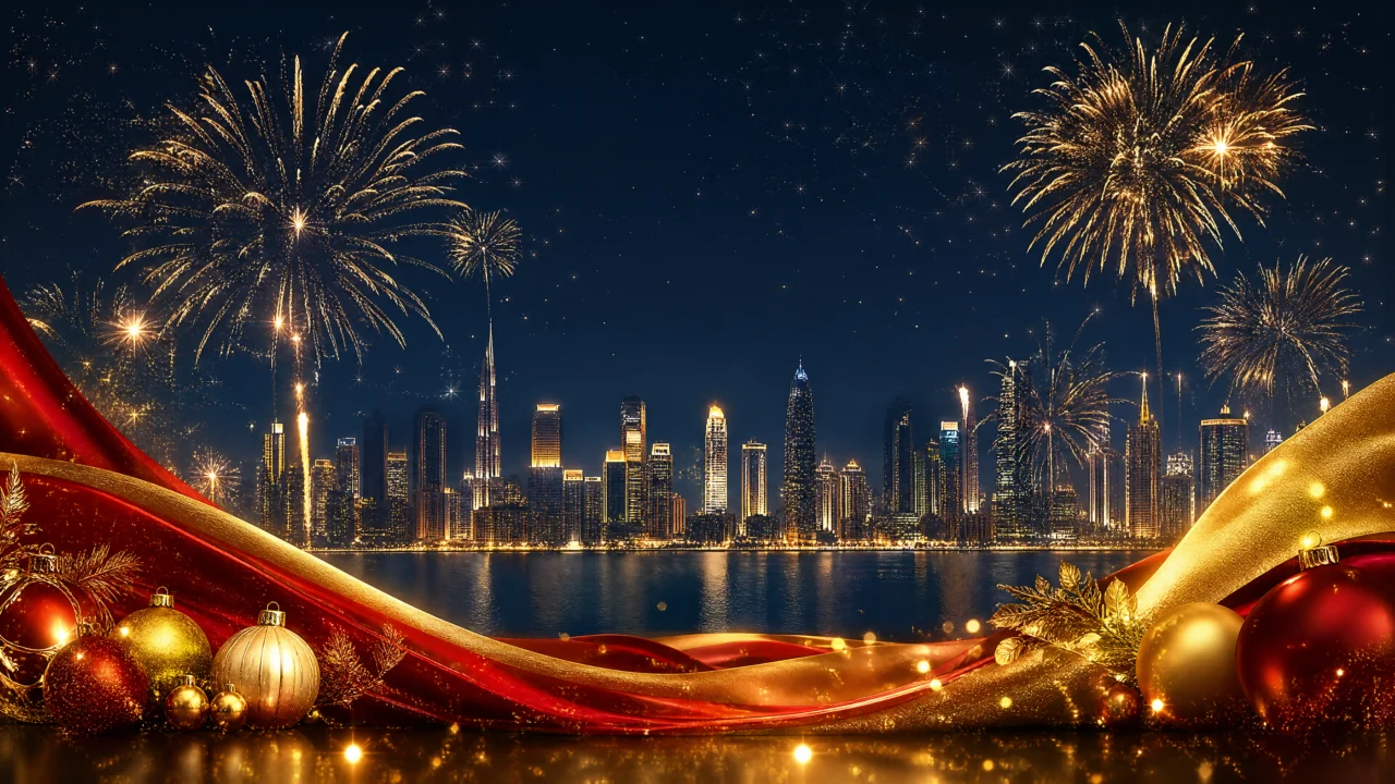 2026新年快乐金色烟花桌面壁纸