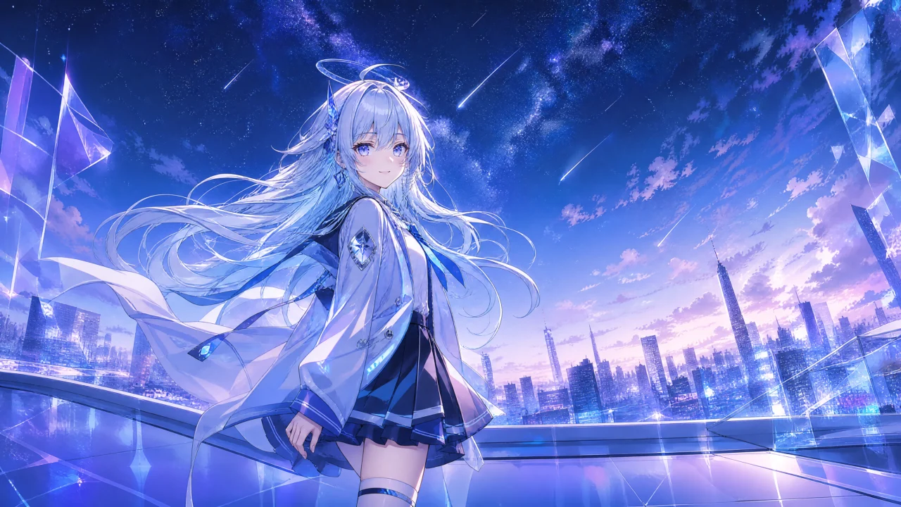 33娘梦幻星空桌面壁纸