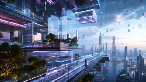 未来感3D场景桌面壁纸
