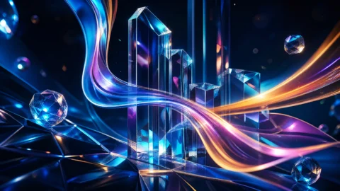 3D绚丽霓虹光影桌面壁纸