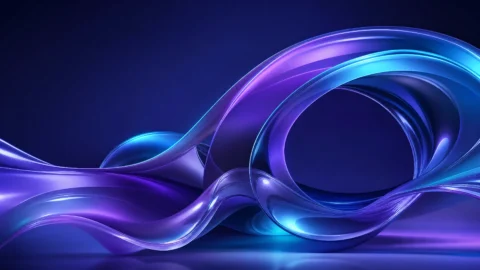 深蓝未来感3D抽象桌面壁纸