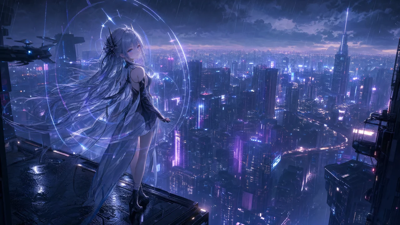 霓虹幻梦同人少女桌面壁纸