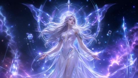 未来女神星云幻境桌面壁纸