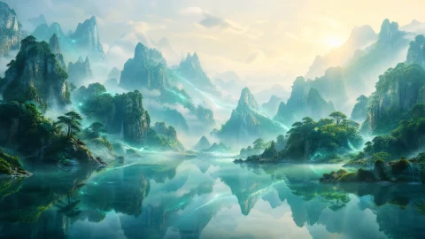 云雾青山桌面壁纸