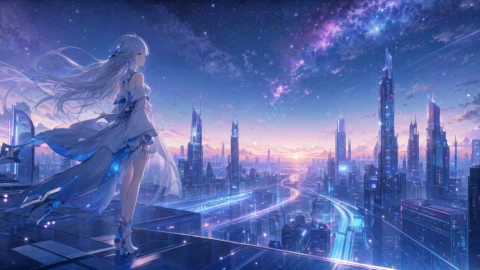 星光未来动漫少女桌面壁纸