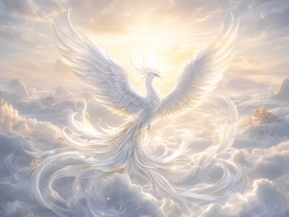 白凤凰云海幻光平板壁纸