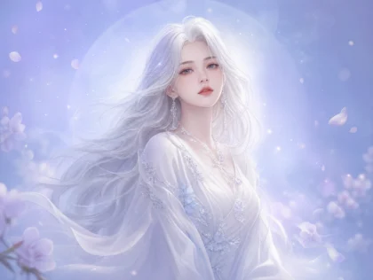 银发少女梦幻平板壁纸