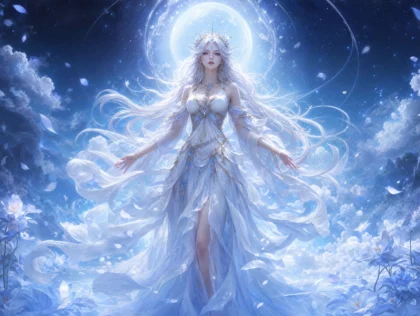 白发神女梦幻平板壁纸