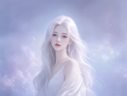 白发美女梦幻平板壁纸