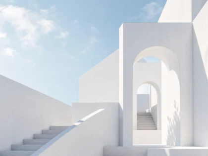 白建筑极简平板壁纸