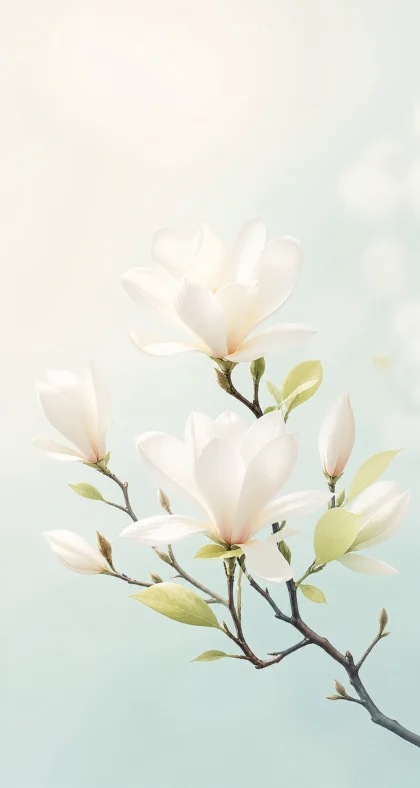 白玉兰清雅平板壁纸
