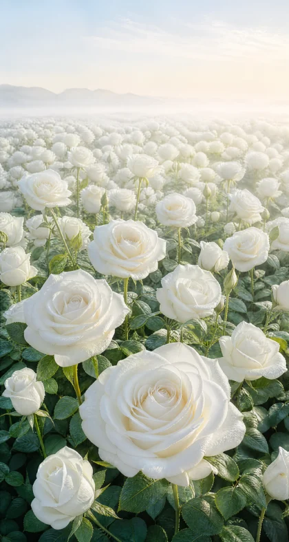 白玫瑰花海平板壁纸