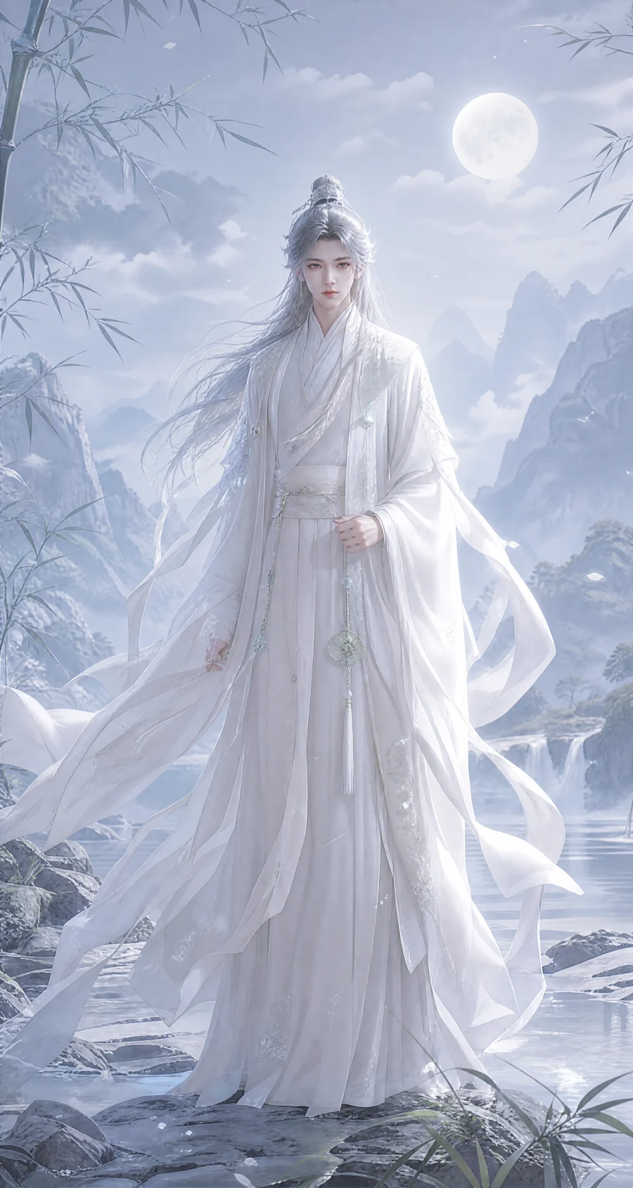 白色古风服饰清雅壁纸