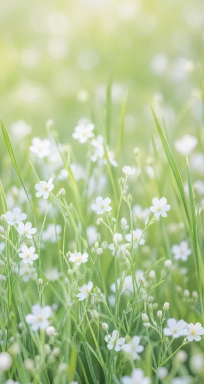 清新白色小花平板壁纸
