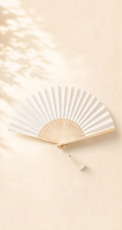 白色扇子极简平板壁纸