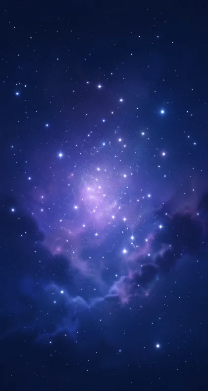 白色星星梦幻夜空平板壁纸