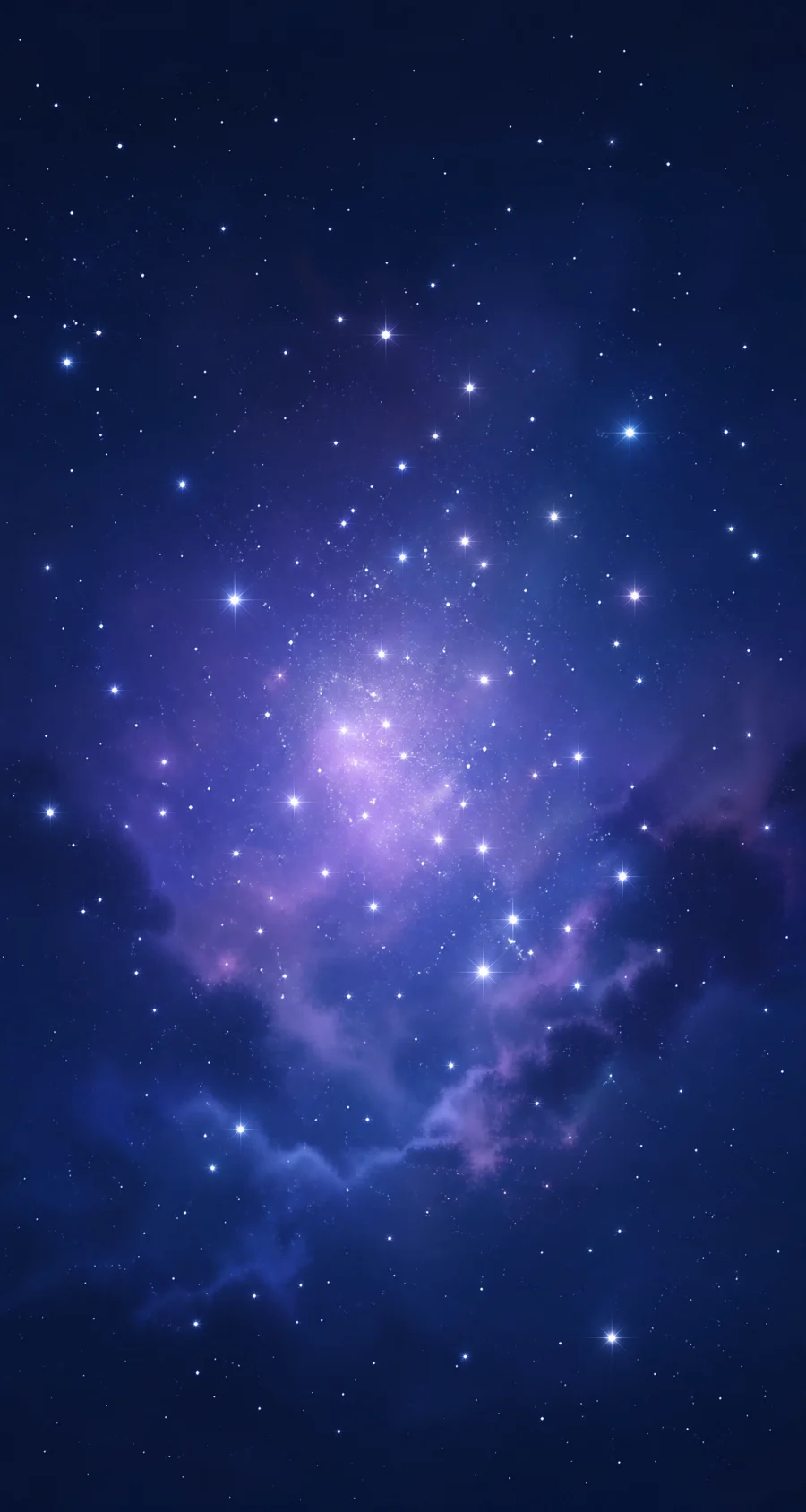 白色星星梦幻夜空平板壁纸