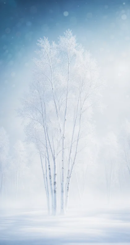 白色树木静谧平板壁纸