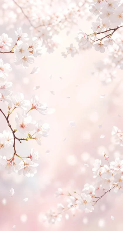 白色樱花清新平板壁纸