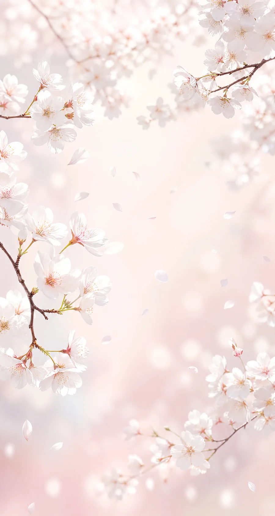 白色樱花清新平板壁纸