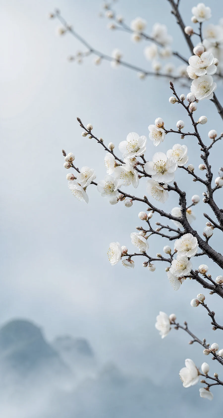 白色梅花清雅平板壁纸