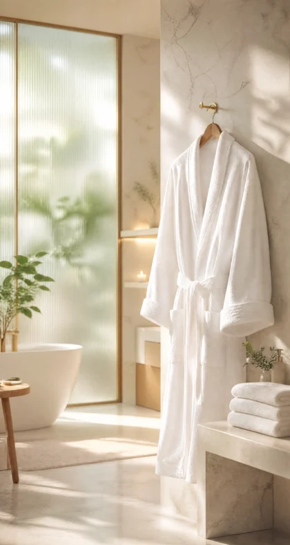 白色浴袍静谧水疗平板壁纸