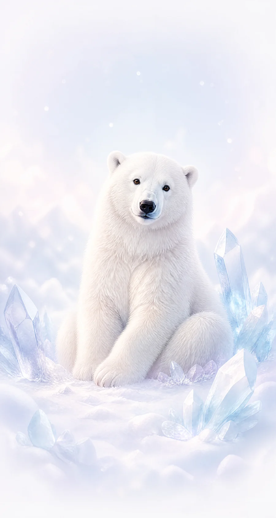 白色熊雪境平板壁纸